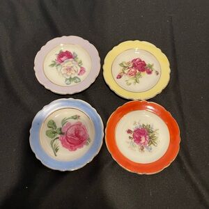 Vintage Set of 4 Made in Japan 3” Floral Butter Pats